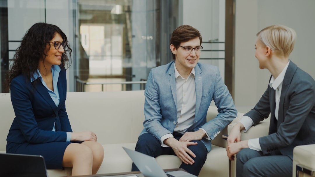 Professional interview training session in a modern office